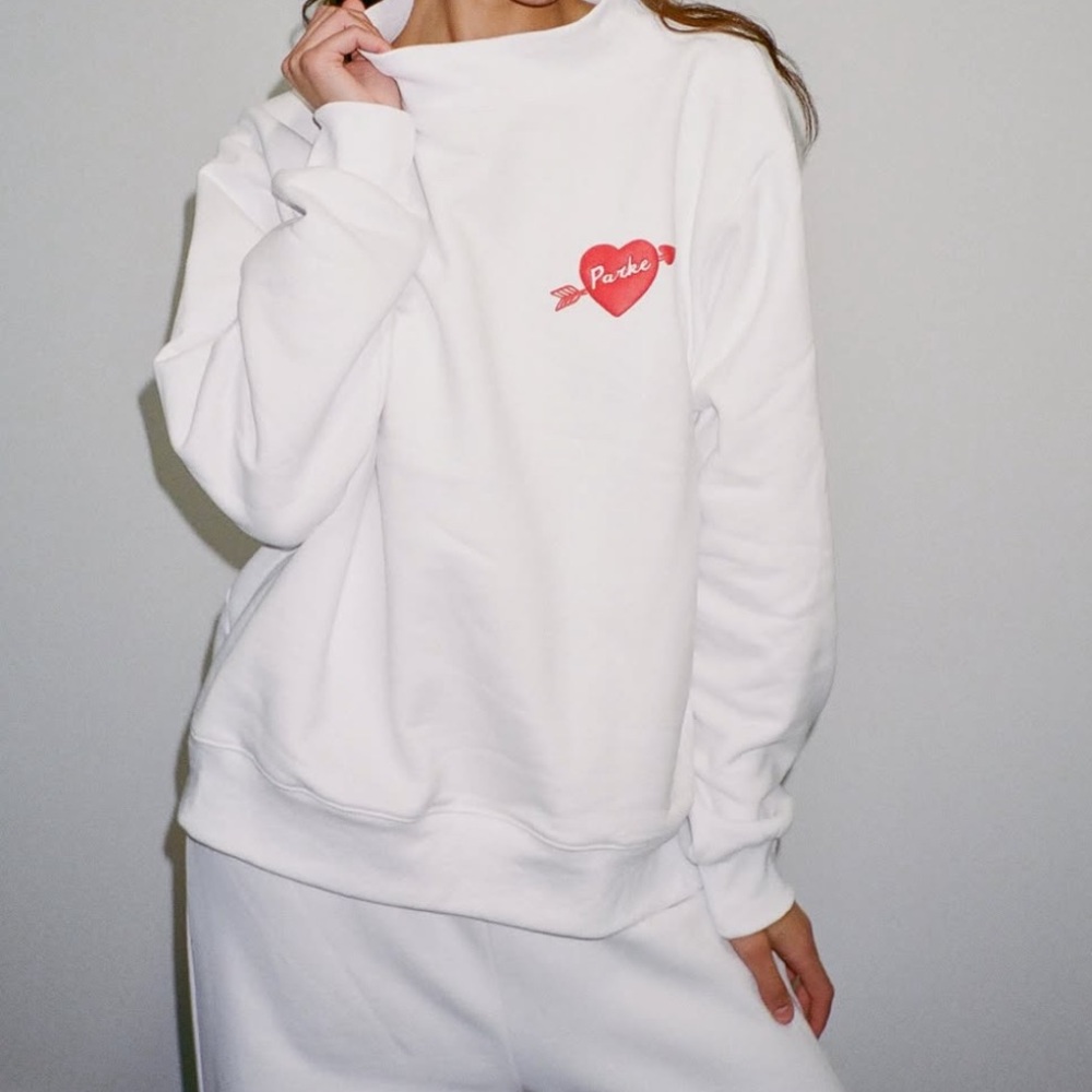 White parke Valentine’s Day mockneck